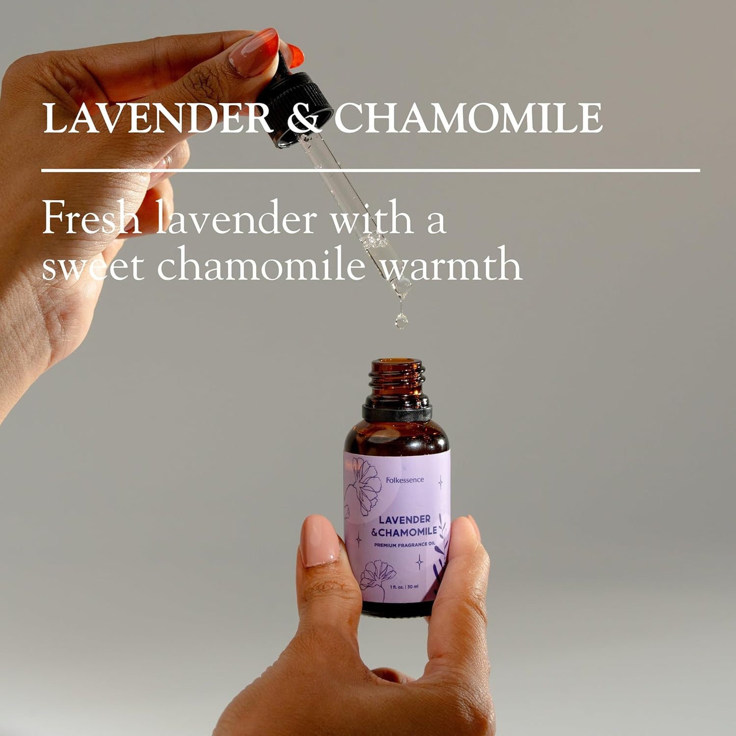 Folkulture Premium Essential Oil Blends for Diffuser for Home | 1.01 Fl Oz Lavender Essential Oils for Aromatherapy | Chamomile Fragrance Oils for Soap & Candle Making Scents or Massage