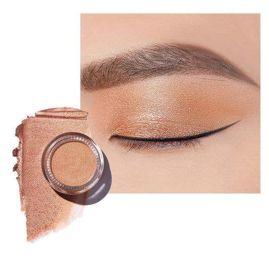 Oulac Nude Pearl Cream Eyeshadow also for Highlighter Shimmer Eye Shadow Waterproof&Long Lasting with Moisturizing Formula Blendable Shimmer Eye Make-up,Vegan & Cruelty-Free,6g P02 | alldaygood beauty