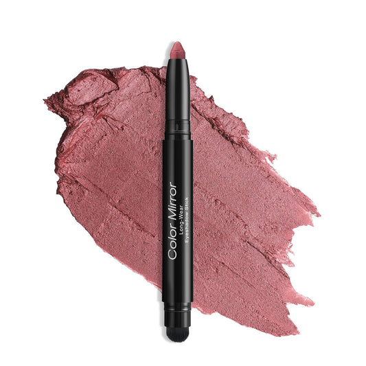 Cream Waterproof Hypoallergenic Eyeshadow Stick, long wear Metallic Glitter Matte Eye Shadow Pencil With Makeup Brush, Eye Brightener, 15 Azalea Shimmer | alldaygood beauty