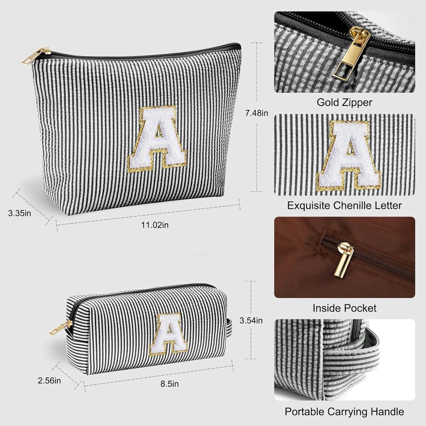 YOOLIFE Personalized Gifts for Women, Cute Travel Makeup Bag Daughter Niece Gifts Cosmetic Bag Skin Care Bag Sister Wife Friend Teacher Engagement Wedding Gifts for Women Mother'S Day Thank You Gift P