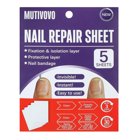 Nail Repair Sheet works for Fixation & isolation layer for Broken Nails, Protective layer for Acrylic, Nail bandage for Nail Recovery, Invisible Instant and Easy to use 5 pcs | alldaygood beauty