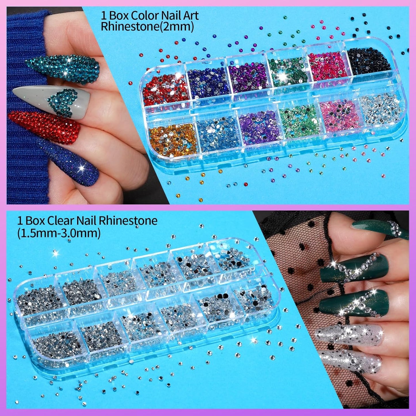 Teenitor Nail Art Kit, Nail Design Kit, Nail Art Tools with Nail Art Brushes Set, Nail Dotting Tools, Nail Rhinestones, Nail Stickers, Nail Art Tapes, Nail Art Foil