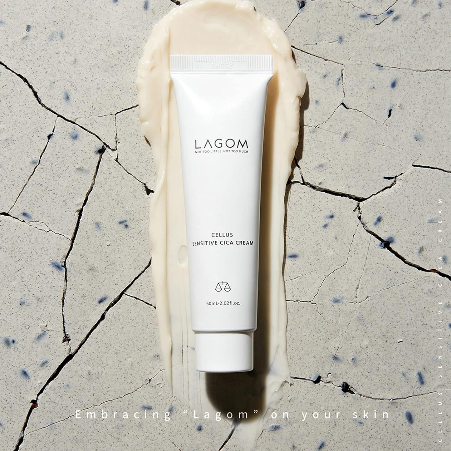 LAGOM Cellus Sensitive Cica Cream Soothing Korean Skincare with Centella and Ceramide, Sensitive Skin, Calming Balm, Face Blemish 2.02 Fl Oz