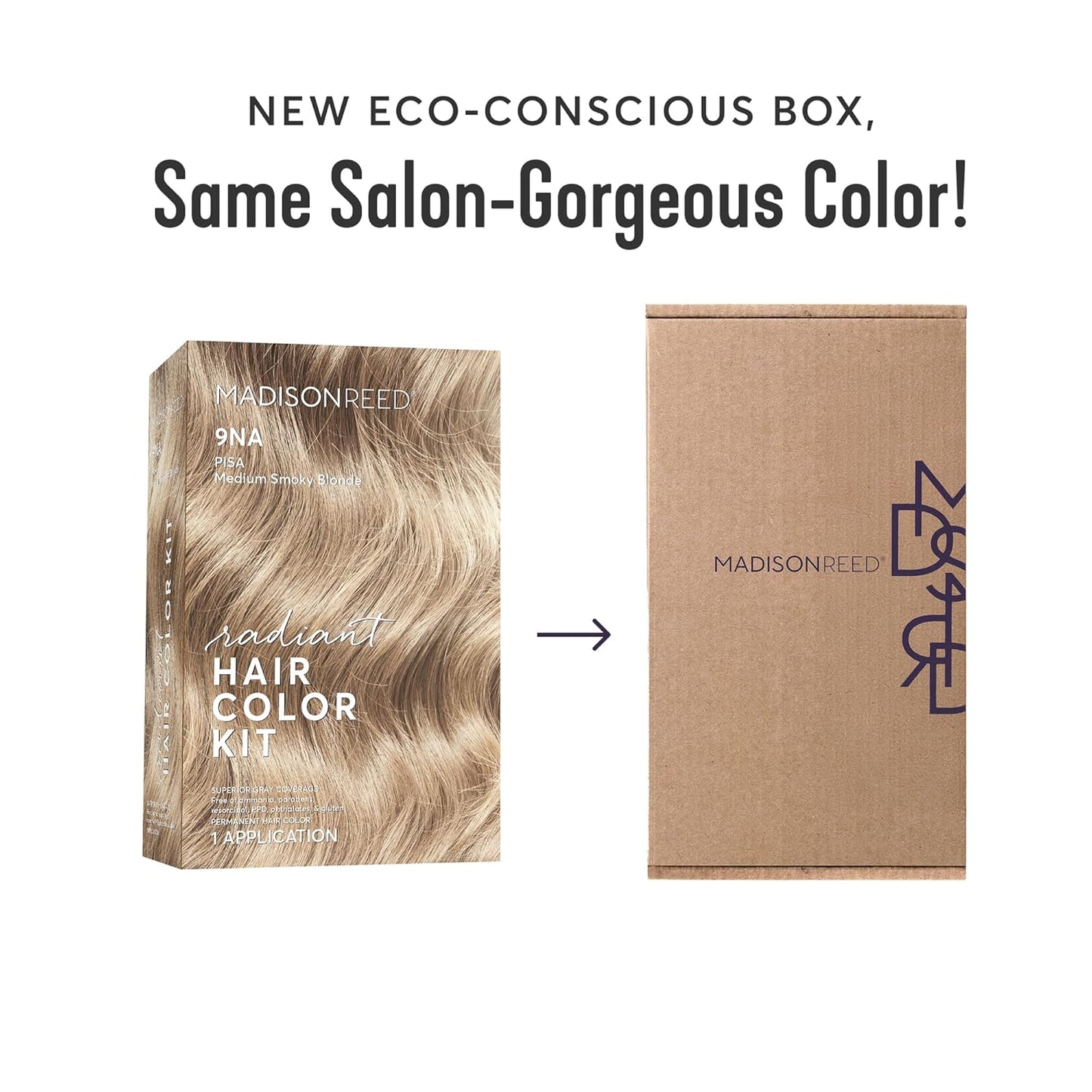 Madison Reed Radiant Hair Color Kit | 9NA Medium Cool Blonde with Ash Undertones (Pisa Blonde) for 100% Gray Hair Coverage | Dimensional Permanent Hair Dye | PPD-Free & Ammonia-Free | 1 Pack