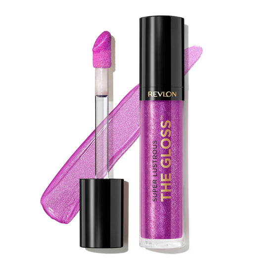 Revlon Super Lustrous Lip Gloss, Non-Sticky, Hydrating, High Shine Finish, 230 Sugar Violet, 0.13 oz | alldaygood beauty