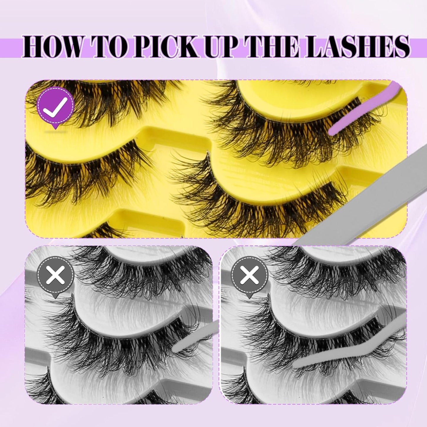 Strip Lash with Glue for DIY Lash-users: 10 Pairs, DIY, Natural Look, Fluffy, Manga, Wispy, Waterproof, Anime, Cat Eye, D Curl, LZ-201