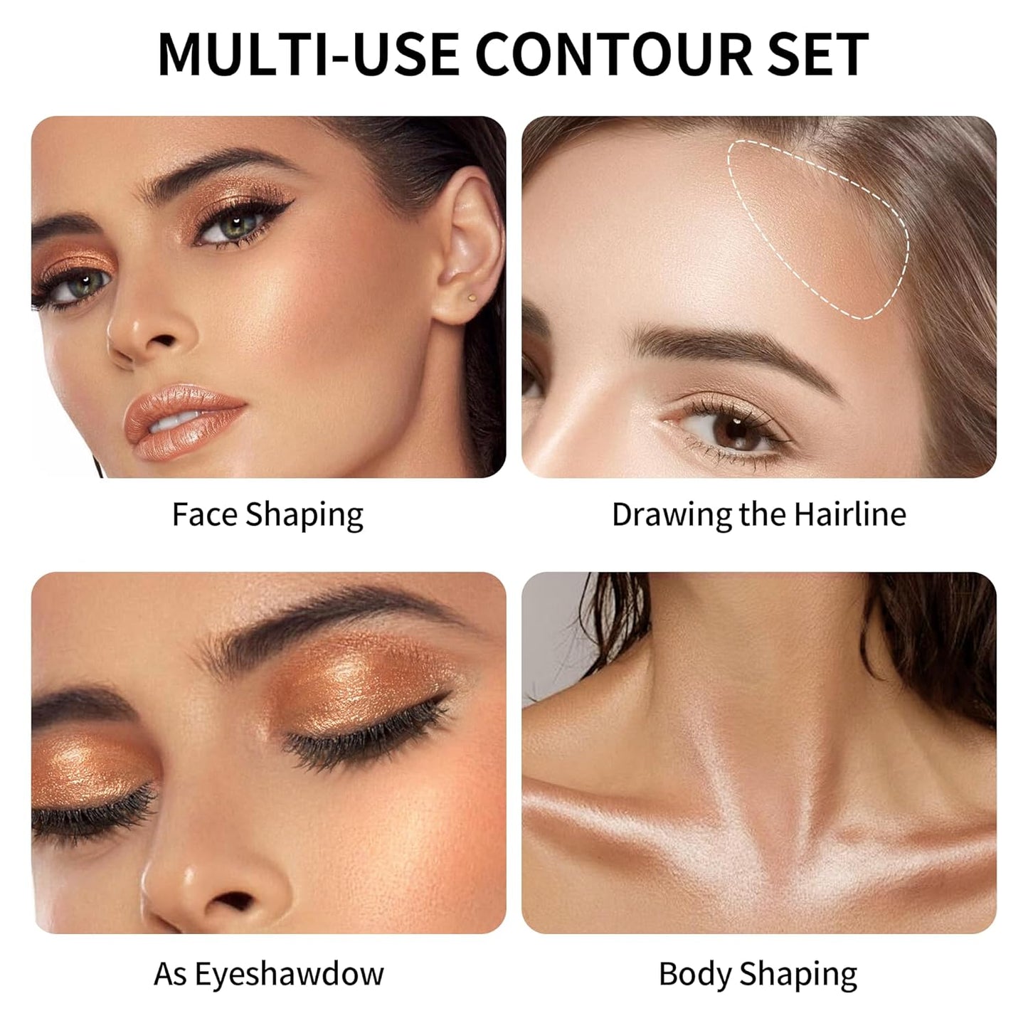 FV 2PCS Contour Stick, Highly Pigmented & Blendable Cool Toned Contour and Highlighter Stick with Natural Finish, Long Lasting & Creamy Texture Contour Set for Face Shaping Makeup, 01&03