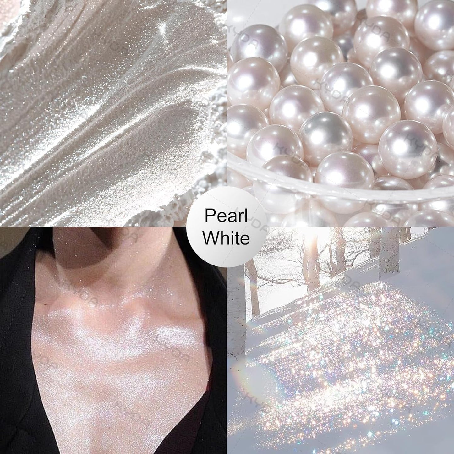 KYDA Highlighter Powder Spray, High Gloss Glitter Spray, Shimmer Sparkling Powder Makeup, for Face and Body Glitter Cosmetic-Pearl White