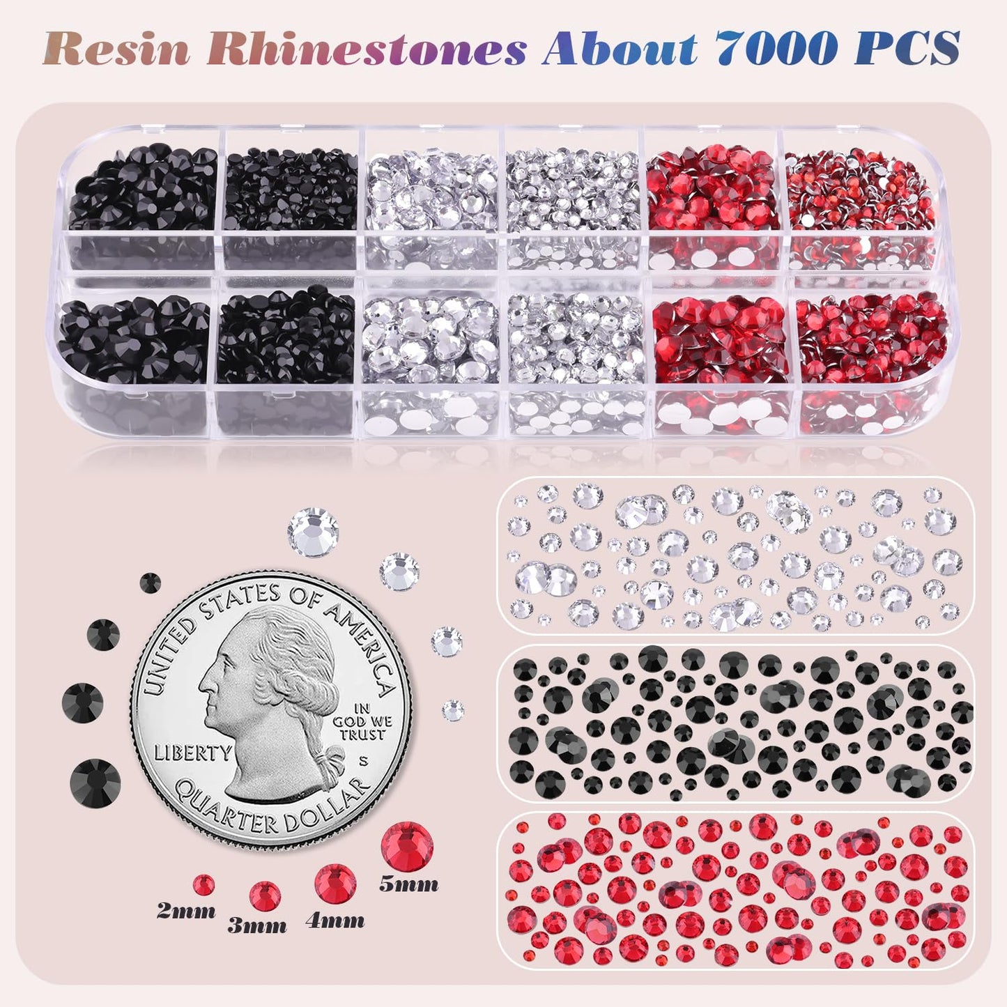 8500 PCS Flatback Rhinestones for Crafting and 3PCS B7000 Glue (Pack 1), 2 Boxes of Rainbow Resin Rhinestones Gems Charms for Bedazzling DIY Crafts Fabric Clothing Tumblers Shoes Nail Art