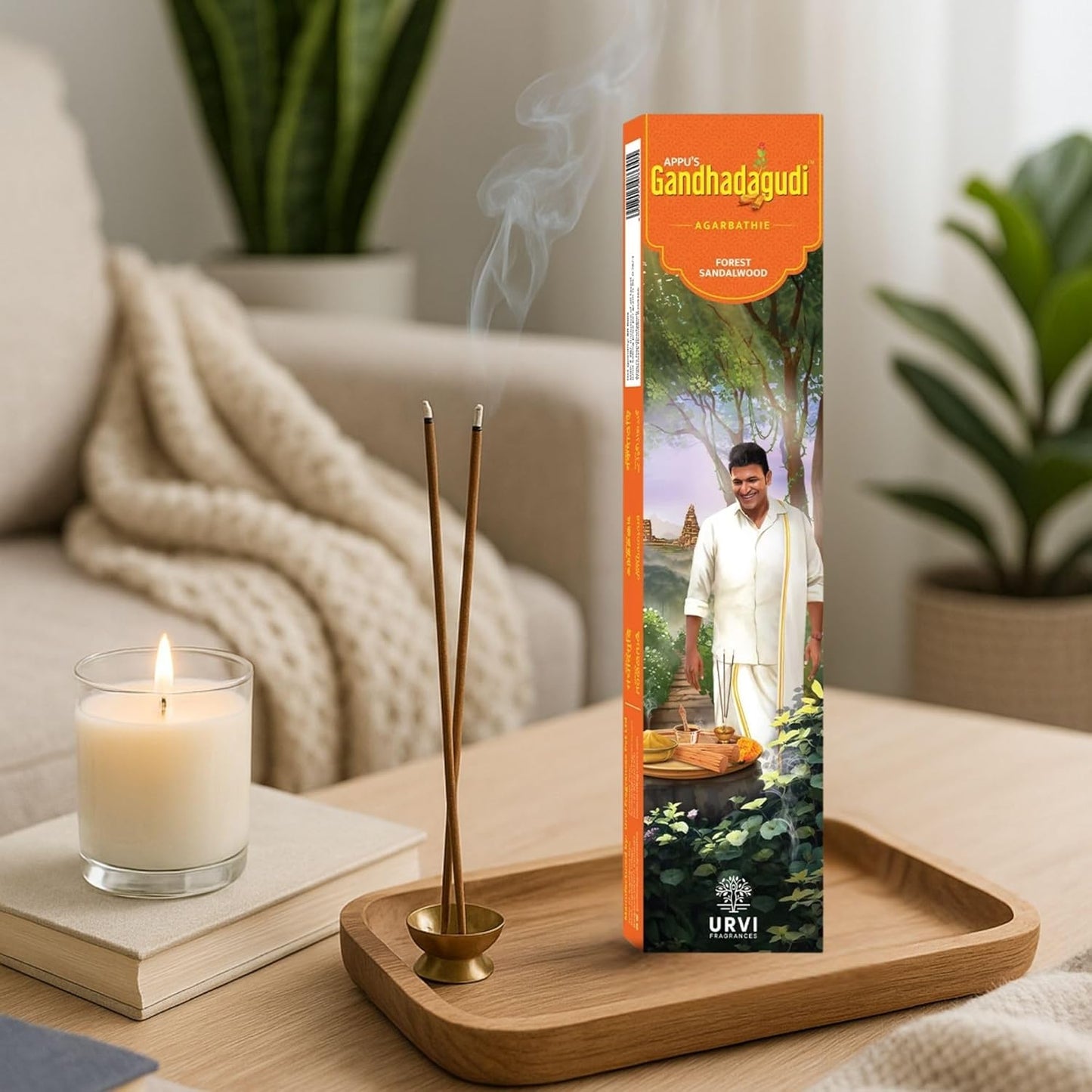 APPU'S Gandhadagudi Forest Sandalwood Incense Sticks – 100g | Handmade, Toxin-Free, Long-Lasting Fragrance | Natural Resin Aroma for Meditation, Yoga & Home Use