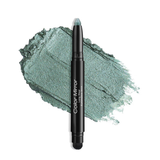 Cream Waterproof Hypoallergenic Eyeshadow Stick, long wear Metallic Glitter Matte Eye Shadow Pencil With Makeup Brush, Eye Brightener, 58 Avocado Metallic | alldaygood beauty