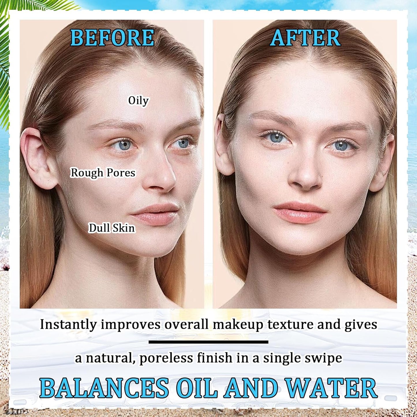 Mineral Face Sunscreen Setting Powder,Lasting Oil Control Lightweight Powder Sunscreen with SPF50+,Loose Waterproof Brush on Sun Screen Makeup for All Skin Types