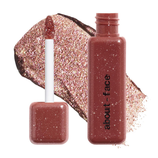 aboutface Fractal Glitter Eye Paint Digital Demise – Smudge-Proof, Long-Lasting Liquid Eyeshadow – Intense Sparkle with Mousse Texture – Vegan, Cruelty-Free – 0.13oz (Cinnamon) | alldaygood beauty