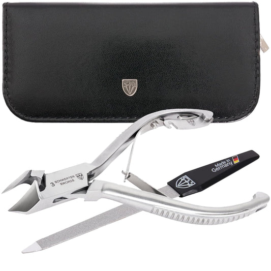 3 Swords Germany - Brand Quality Professional Toe Nail Nipper Clipper Set Stainless Steel Wave Nipper, Head Cutter, Nail File with case for ingrown Toe Nails, Manicure Pedicure by 3 Swords (196) | alldaygood beauty