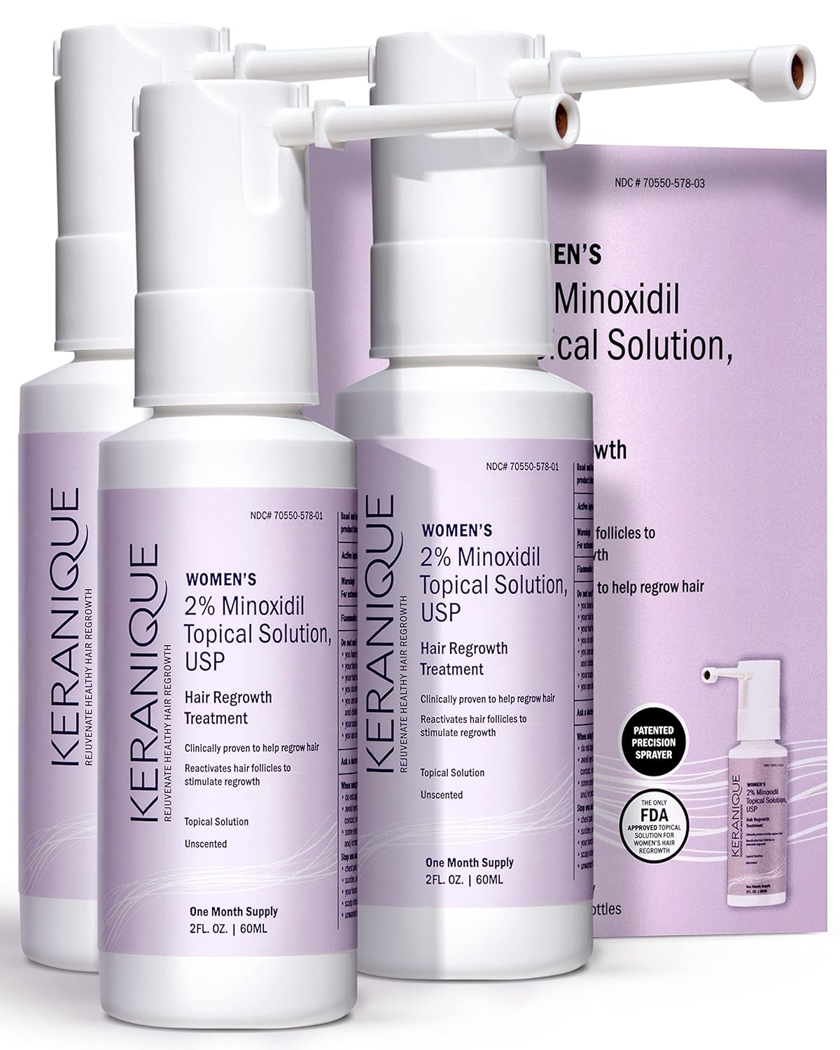 Keranique Hair Regrowth Treatment Extended Nozzle Sprayer