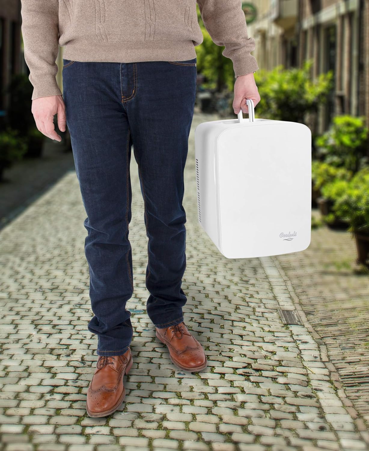 Cooluli Vibe Mini Fridge for Bedroom - With Cool Front Magnetic Whiteboard - 15L Portable Small Refrigerator for Travel, Car & Office Desk - Plug In Cooler & Warmer for Food, Drinks & Skincare (White)