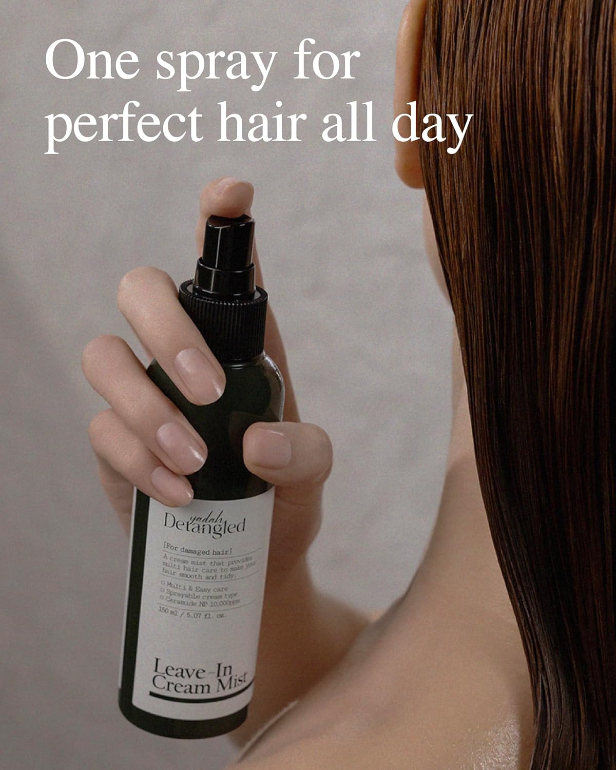 YADAH Detangled Leave-In Cream Mist, 5.07 Fl oz | Non-Greasy Hydration with Ceramide NP, Jojoba Oil & Keratin | Restores Shine, Repairs Damage, Prevents Frizz for All Hair Types