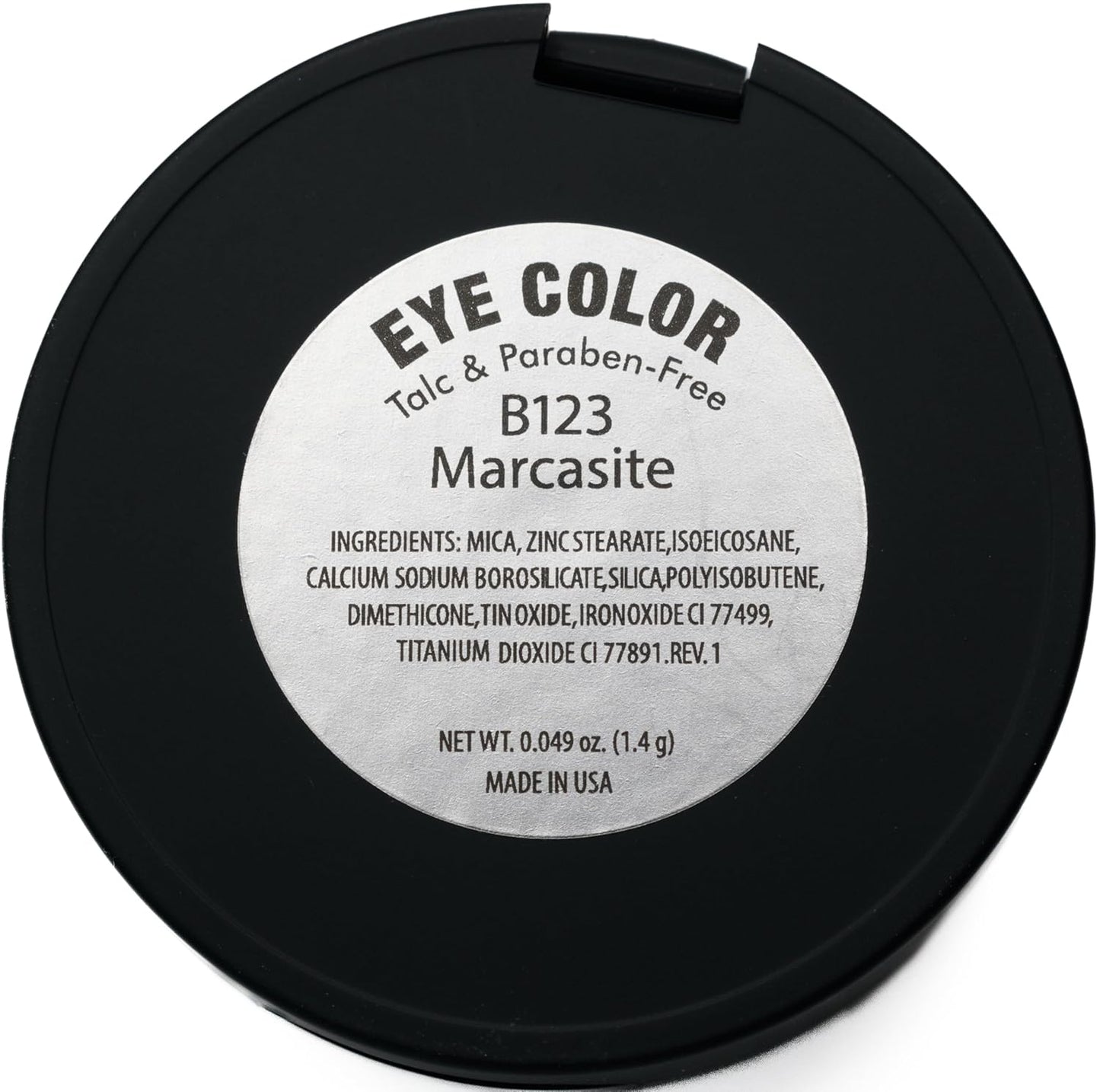 Marcasite Shimmering Glitter Black Onyx Chrome Dark Grey Pressed Powder Single Vegan Eyeshadow; Talc, Paraben & Cruelty Free