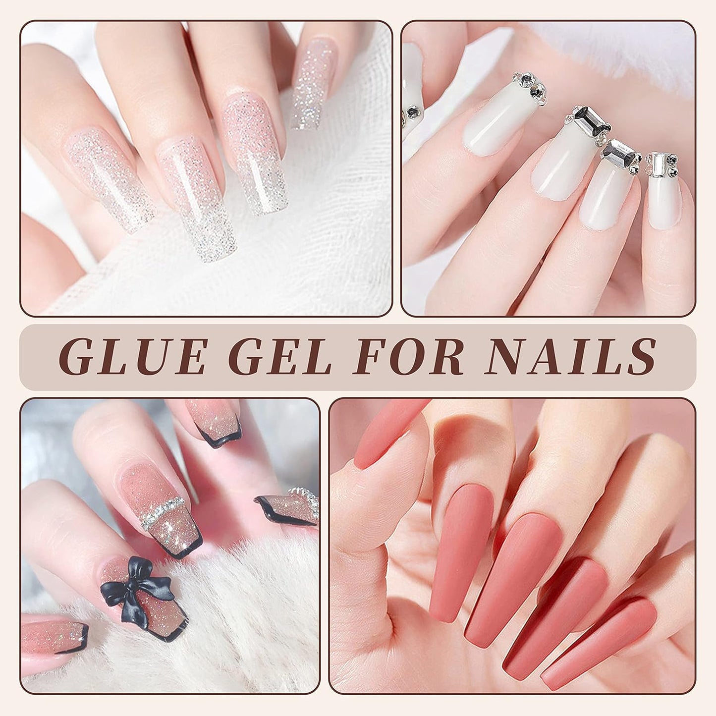 AIJIMEI Nail Glue for Acrylic Nails 20ml - Strong UV Gel Glue for FakeNails & NailTips - Quick Curing Nail Adhesive for Extensions - Salon-Grade Nail BondingGlue