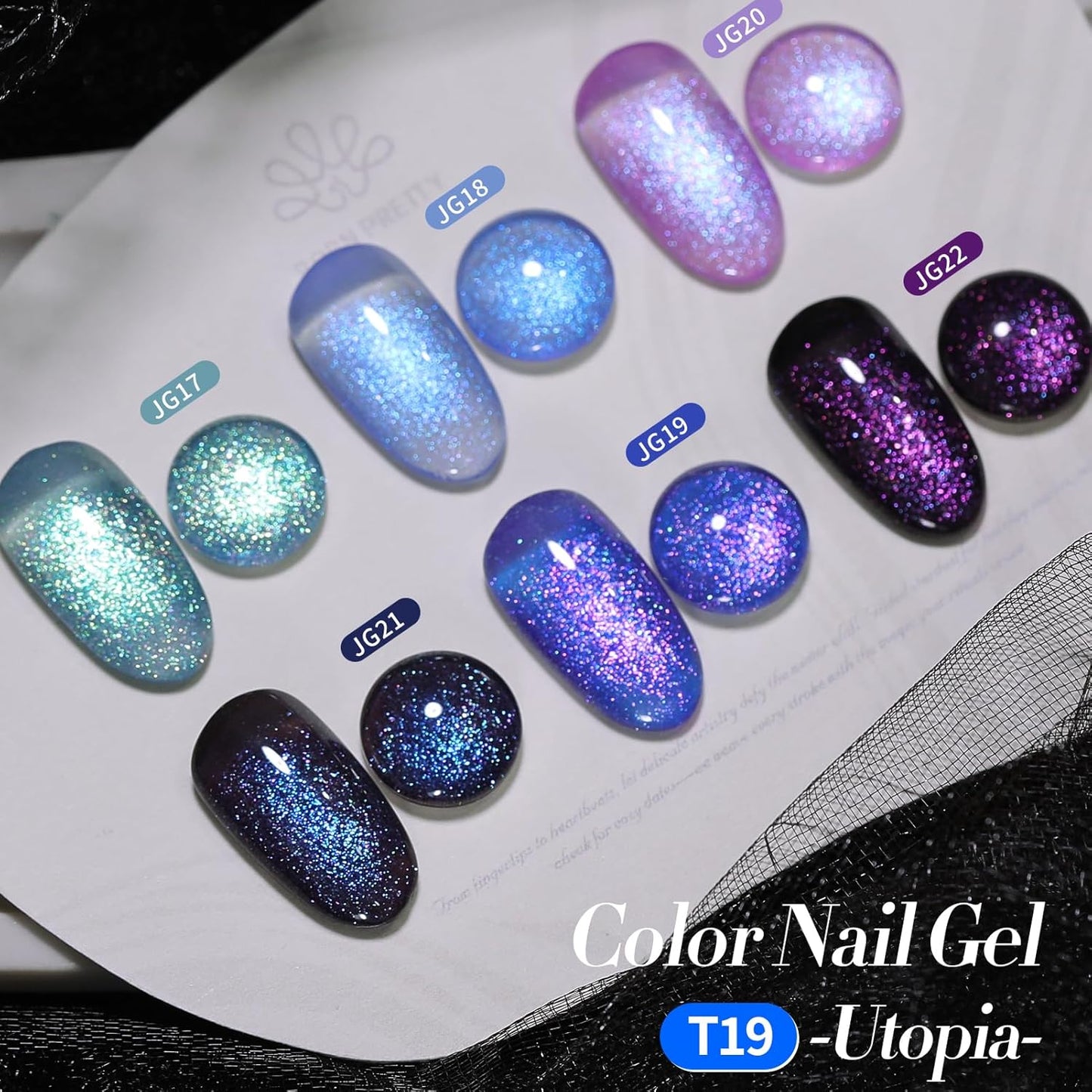 Born Pretty Chameleon Gel Nail Polish Set, 6 Colors Aurora Shimmer Glitter Gel Polish Kit Blue Green Purple Nail Gel Polish Long Lasting Set for Manicure and Nail Art, DIY at Home, Salon-Quality 7ml