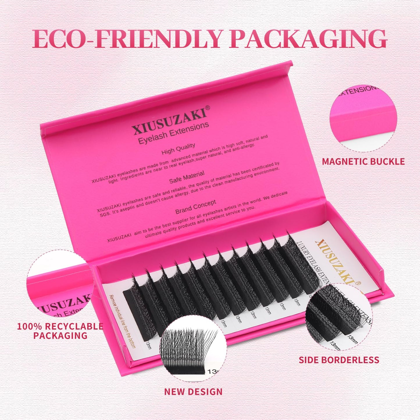 Lash Extensions Three Core Tips 3D Eyelash Extensions W Shape 0.07mm Thickness D Curl 10mm Premade Fans Easy Fan Volume Lashes Matte Black Crisscross(W-3D-Three Core-0.07-D,10mm)