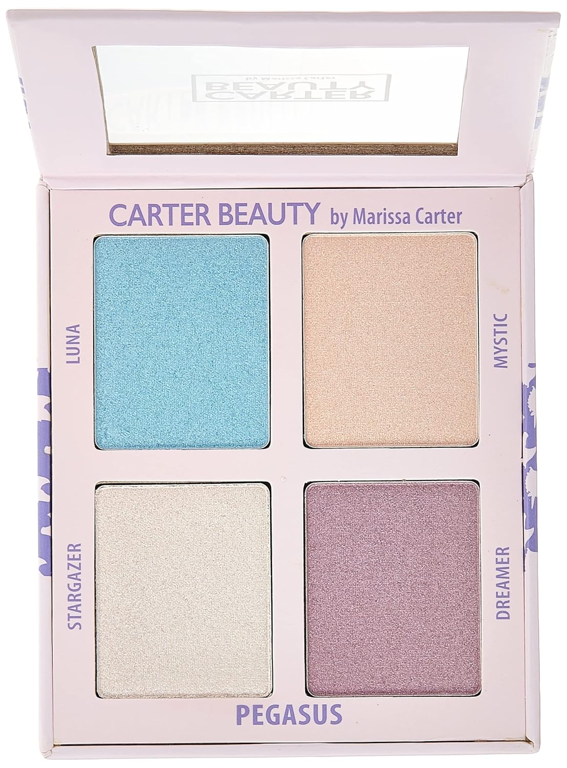 Carter Beauty Mini Highlighter Palette | Long Lasting Makeup | Shimmer & Matte Shades (Pegasus)