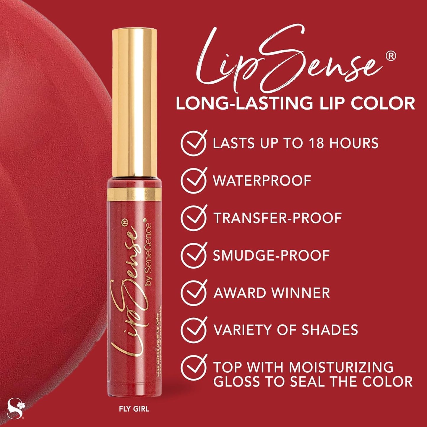 SeneGence LipSense Fly Girl Liquid Lipstick and Glossy Clear Lip Gloss Duo – 18HR Wear, Hydrating, Waterproof, Transfer-Proof