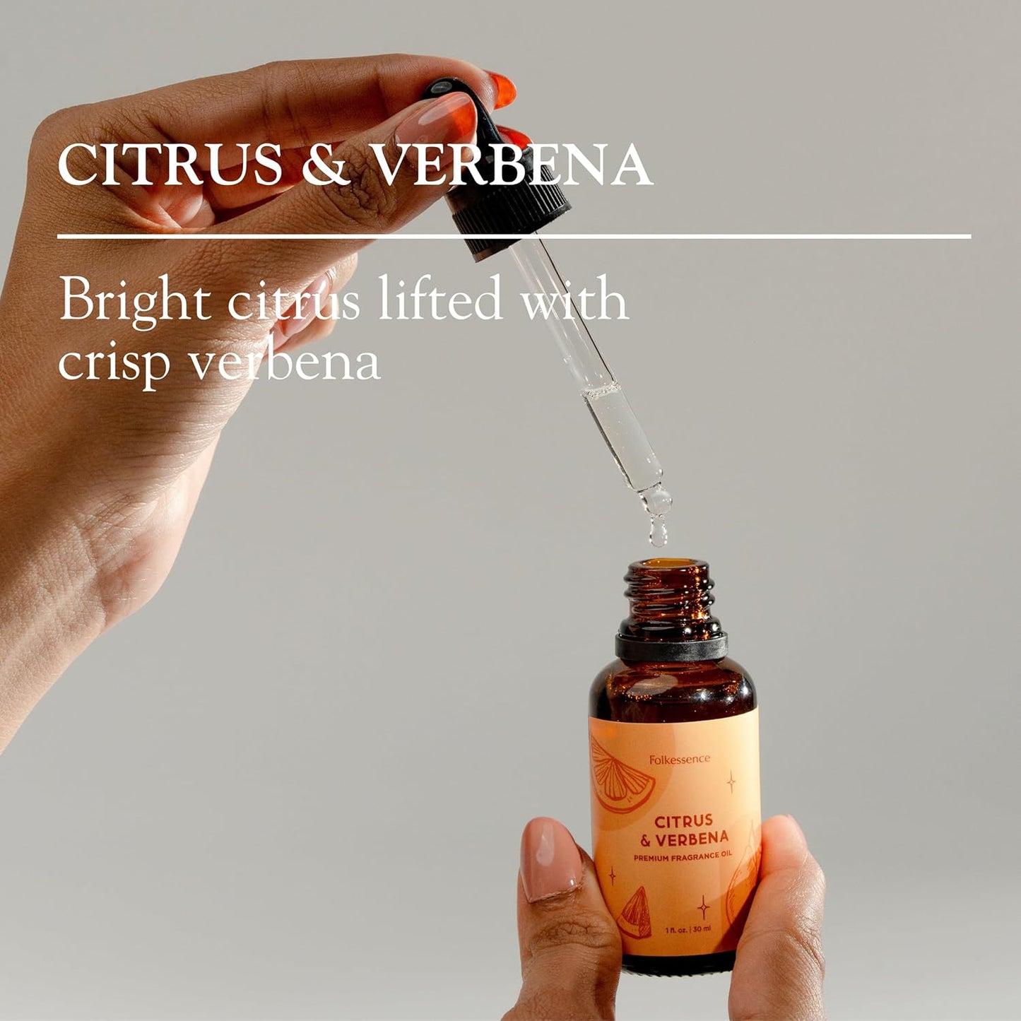 Folkulture Premium Essential Oil Blends for Diffuser for Home | 1.01 Fl Oz Citrus Essential Oils for Aromatherapy | Verbena Fragrance Oils for Soap & Candle Making Scents | Diffuser Oil for Massage