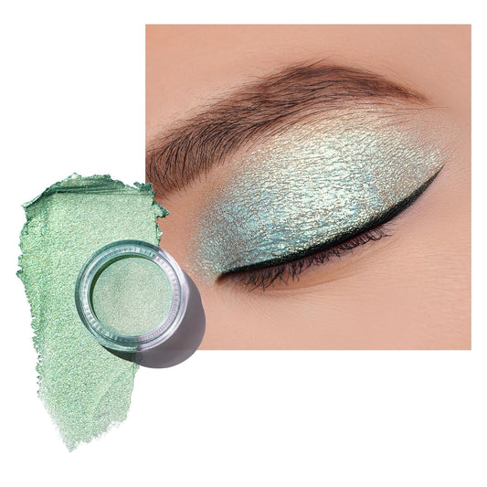 Oulac Green Cream Eyeshadow-Eyeshadow Prime| as Highlighter Large Capacity Highly Pigmented Eye Shadow Waterproof &Long Lasting with Moisturizing Formula, Shimmer Glitter Eye Makeup. 6g.(16) | alldaygood beauty
