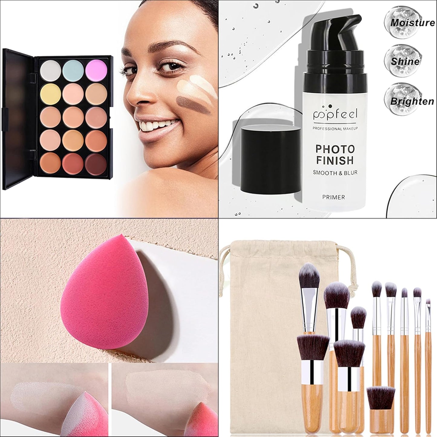 All in One Professional Makeup Kit for Women Girls Holiday Makeup Gift Sets Xmas Essential Bundle Include Eyeshadow Palette Lipstick Blush Concealer Eyeliner Mascara Brush Eyebrow Pencil