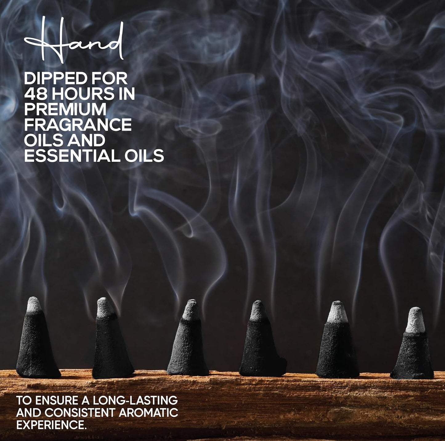 Sandalwood Charcoal Incense Cones 1" TOPFLOW - 500 Pack Bulk Wholesale - Natural Scented Cones Handmade Hand Dipped