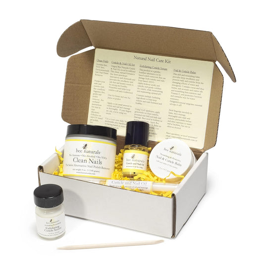 Bee Naturals Natural Nail Care Kit - Natural & Non-Toxic Nail and Cuticle Care Set with Vitamin E - Softens & Protects - Ideal Gift for Repairing Cuticles and Nails | alldaygood beauty