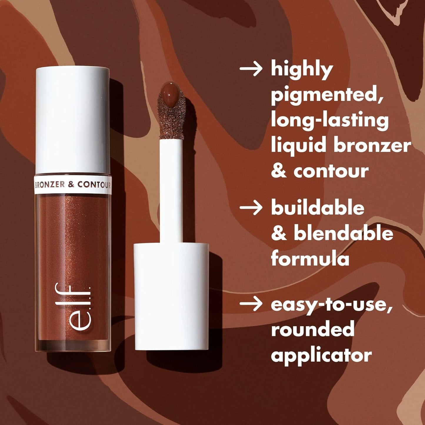 e.l.f. Camo Liquid Bronzer & Contour, Silky Highly Pigmented Formula, Creates a Long-Lasting Bronzed Glow & Natural Look, Vegan & Cruelty-Free, 11 Rich