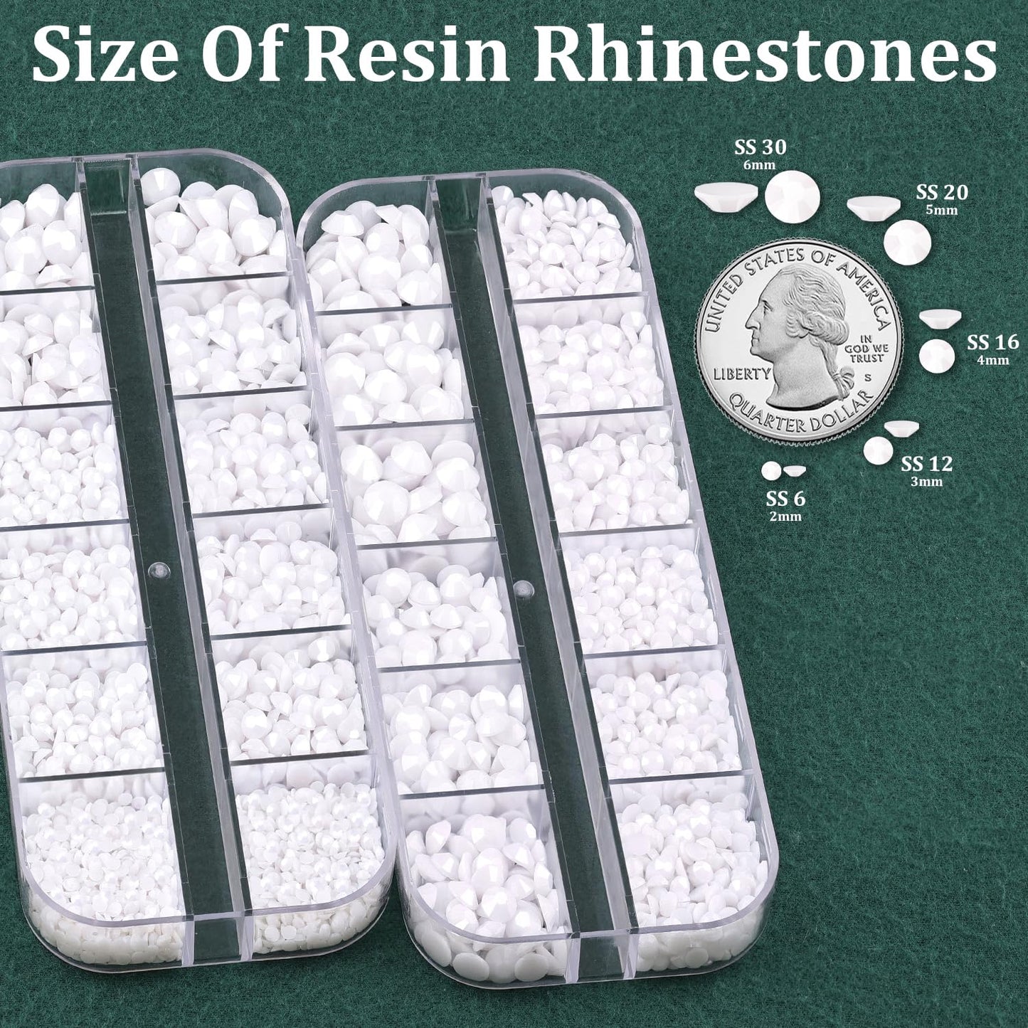 Resin Rhinestones for Crafting with B7000 Jewelry Glue, 2 Boxes White Flatback Crystals with 3Pcs 10ml Glue for Bedazzling Crafts DIY Nail Art Makeup，Non Hotfix Gems for Clothing Shoes