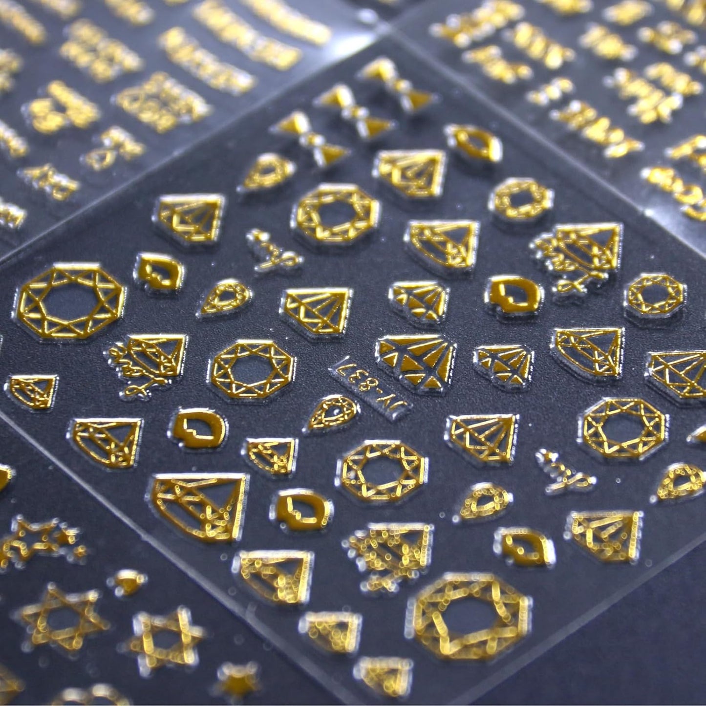 30 Sheets Gold Nail Art Stickers 3D Self-Adhesive Nail Decals Gold Line Star Nail Stickers for Acrylic Nails Gold Leaf Diamond Nail Supplies for Women
