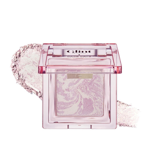 Glint Marble Highlighter (Icicle Moon, 0.08oz) - Korean Makeup. Inspired Baked for Smooth, Radiant Glow, Long-Lasting Wear. Enriched with Micro Pearl Particles | alldaygood beauty