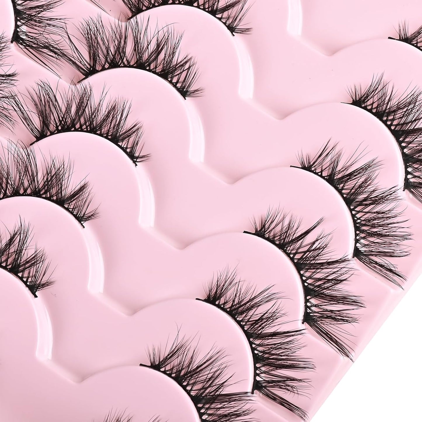 FARRED Half Eyelashes Natural False Lashes Wispy Cat Eye Strips Eyelash 14 Pairs Faux Mink Strip Eye Lashes Pack for Daily Makeup (F20 | 8-15 mm)