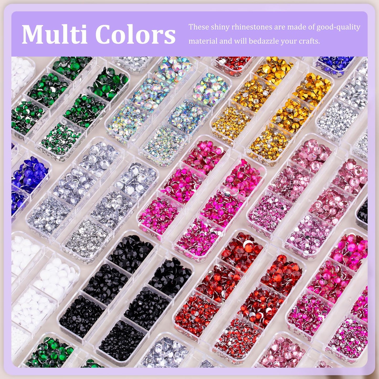 Resin Rhinestones for Crafting, 1 Box White Multi Sizes Flatback Bedazzling Crystals for Crafts Nail Art Decoration, Non Hotfix Gems Charms for Tumbler Shoes Clothing Fabric Face Makeup