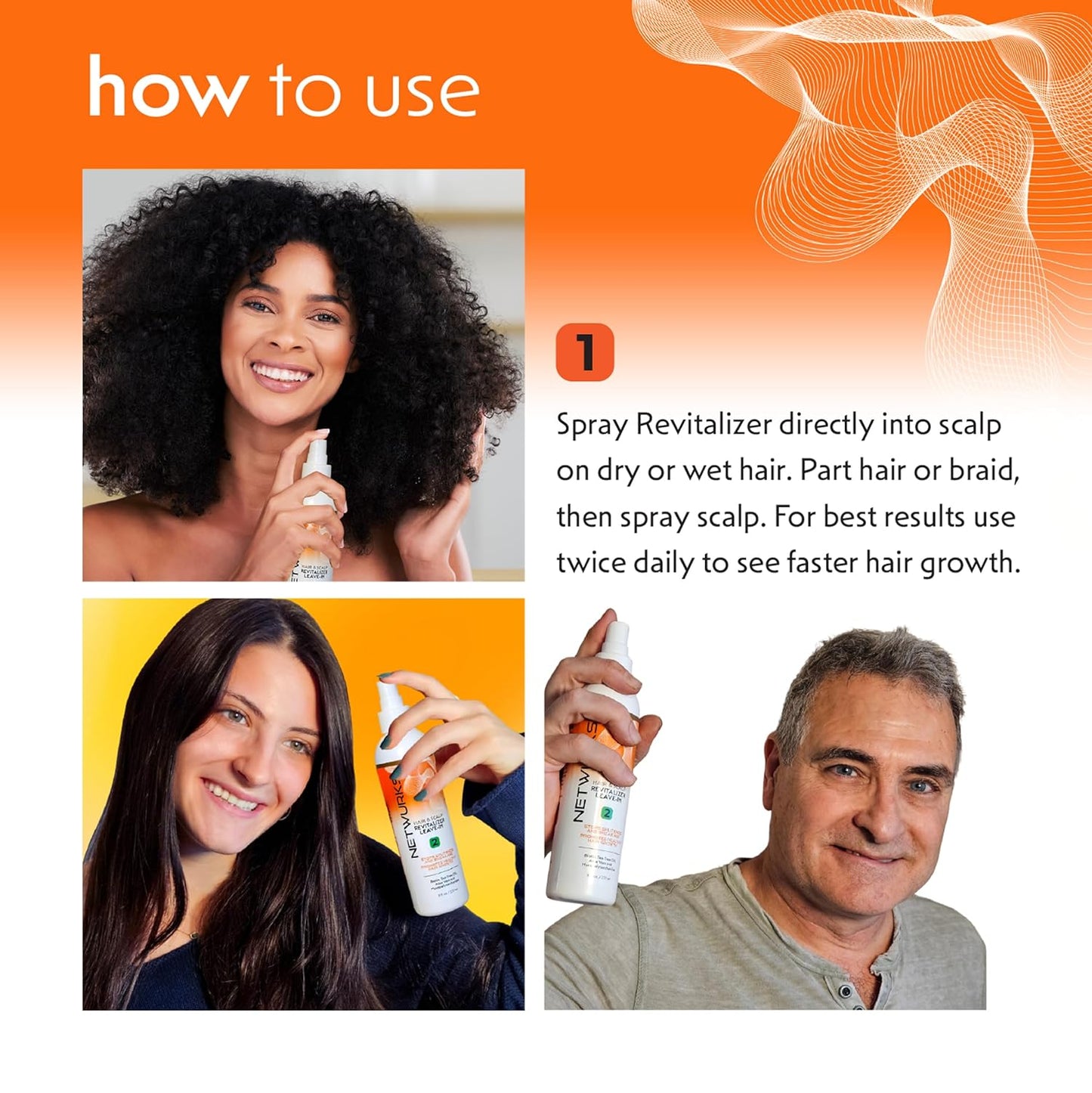 Regrowth Hair & Scalp Revitalizer Leave-In Spray, Biotin & Tea-Tree Oil, Restores Hair Loss, Promotes Hair Growth, Heat Protectant, 8 oz