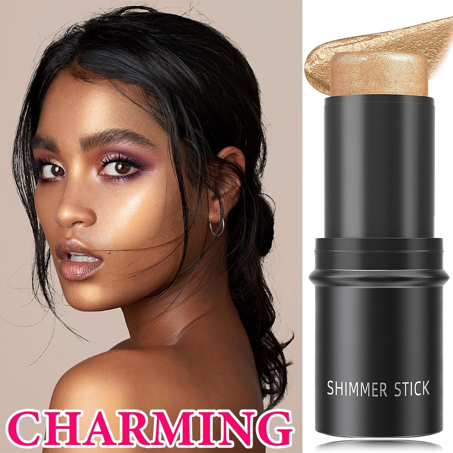 Cream Contour Stick,Shimmer Stick Long Lasting Non-greasy Cream Contour Bronzer Stick,Lightweight Concealer Waterproof Face Contouring Makeup Pen for Women(03#)