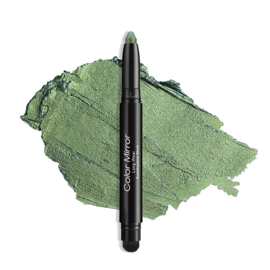 Cream Waterproof Hypoallergenic Eyeshadow Stick, long wear Metallic Glitter Matte Eye Shadow Pencil With Makeup Brush, Eye Brightener, 47 Emerald Metallic | alldaygood beauty