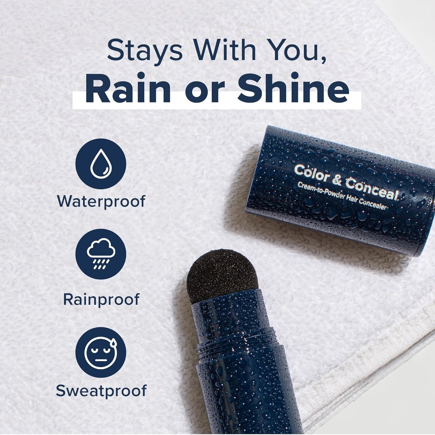 TRUHAIR Color & Conceal Waterproof Root Touch Up Hair Color Concealer - Hair Cover up for Gray Coverage and Hairline Filling - 11 Hair Colors Available (Black)