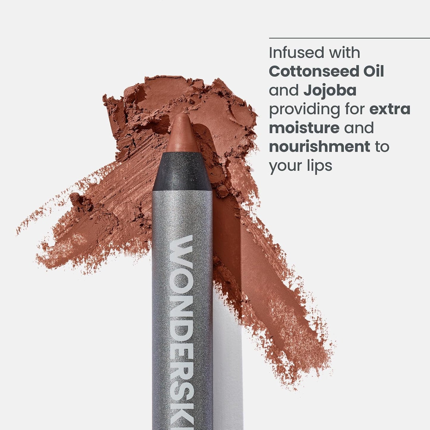 Wonderskin Lip Liner Pencil - 360 Contour Lipliner, Long Lasting, Sharpenable, Waterproof and Transfer-Proof Brown Lip Liner Pencil (Nutmeg)