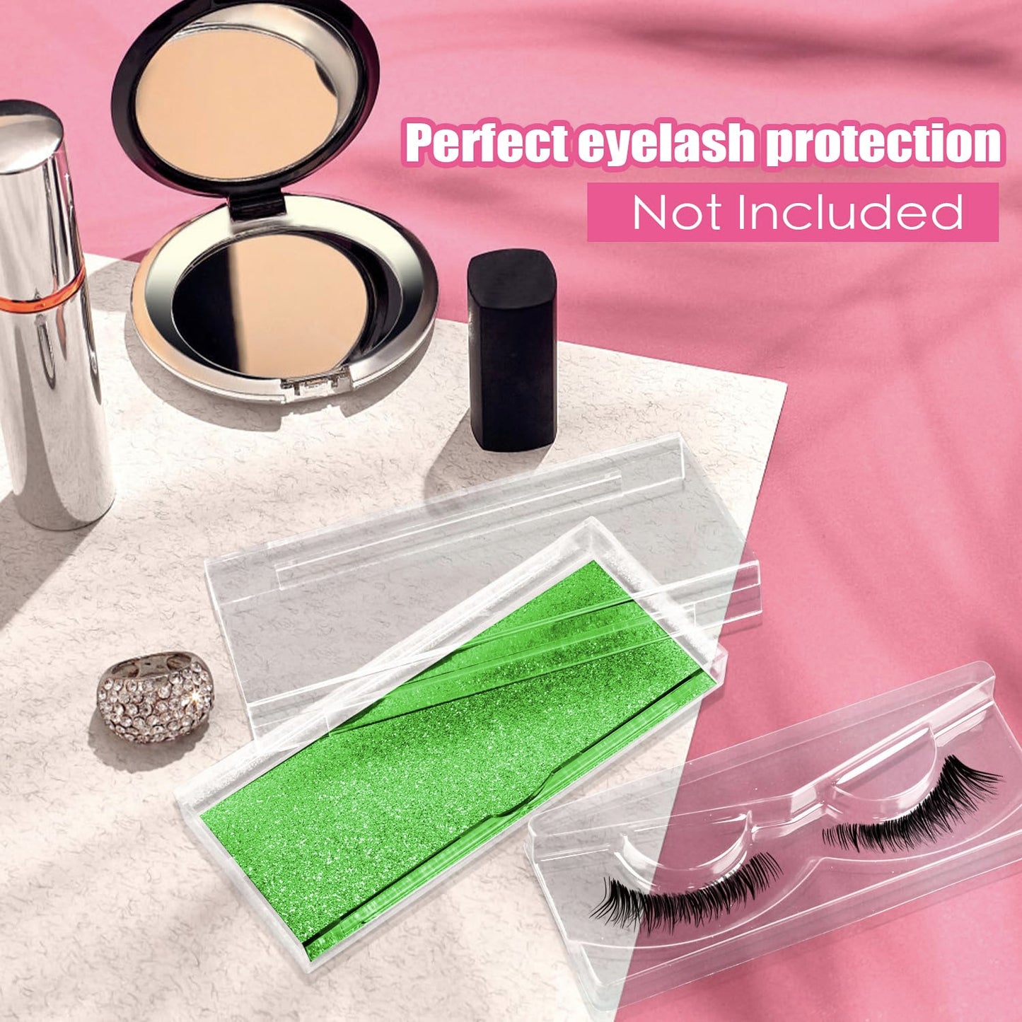 Empty Lash Boxes for False Eyelashes - 30 Pack Lash Cases, Customizable Eyelash Packaging, Bulk Lash Storage Containers, Lash Box Packaging, Premium Display & Protection (Green)