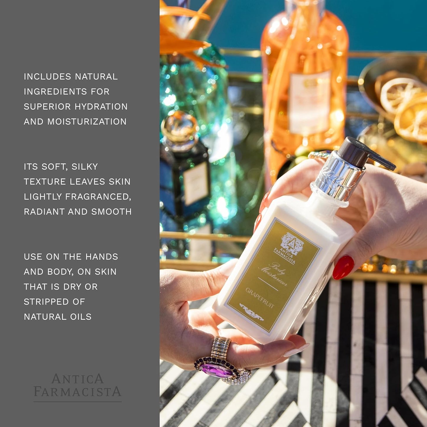 Antica Farmacista Body Moisturizer - Moisturizing Scented Lotion - Premium Body Moisturizer - Luxury Gift for Women & Men - Hand & Skin Hydration - Grapefruit, 10 Fl Oz