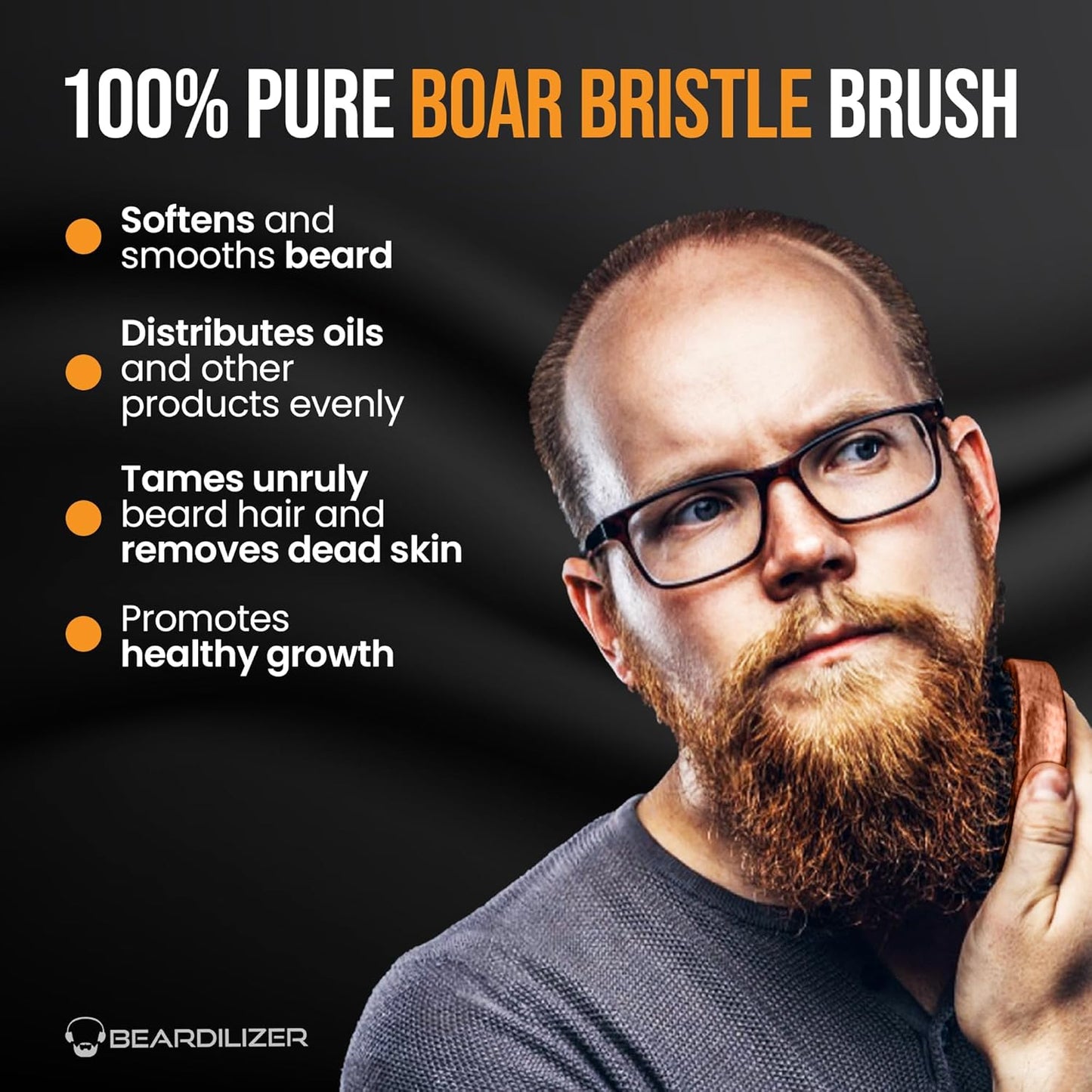 Beardilizer Beard Brush Kit, 100% Pure Boar Bristle Brush, Luxury Wood Comb & 2 Mustache Scissors, Professional Grooming & Care, Beard Accessories for Men