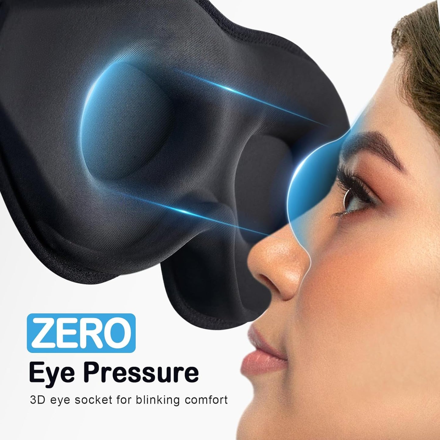 LitBear Breathable Sleep Mask, 3D Eye Mak Sleep for Side Sleepers Women Men, Light Blocking Sleeping Mask with Adjustable Strap, Soft Lightweight Eye Cover for Travel, Night Work, Nap, Office - Pink