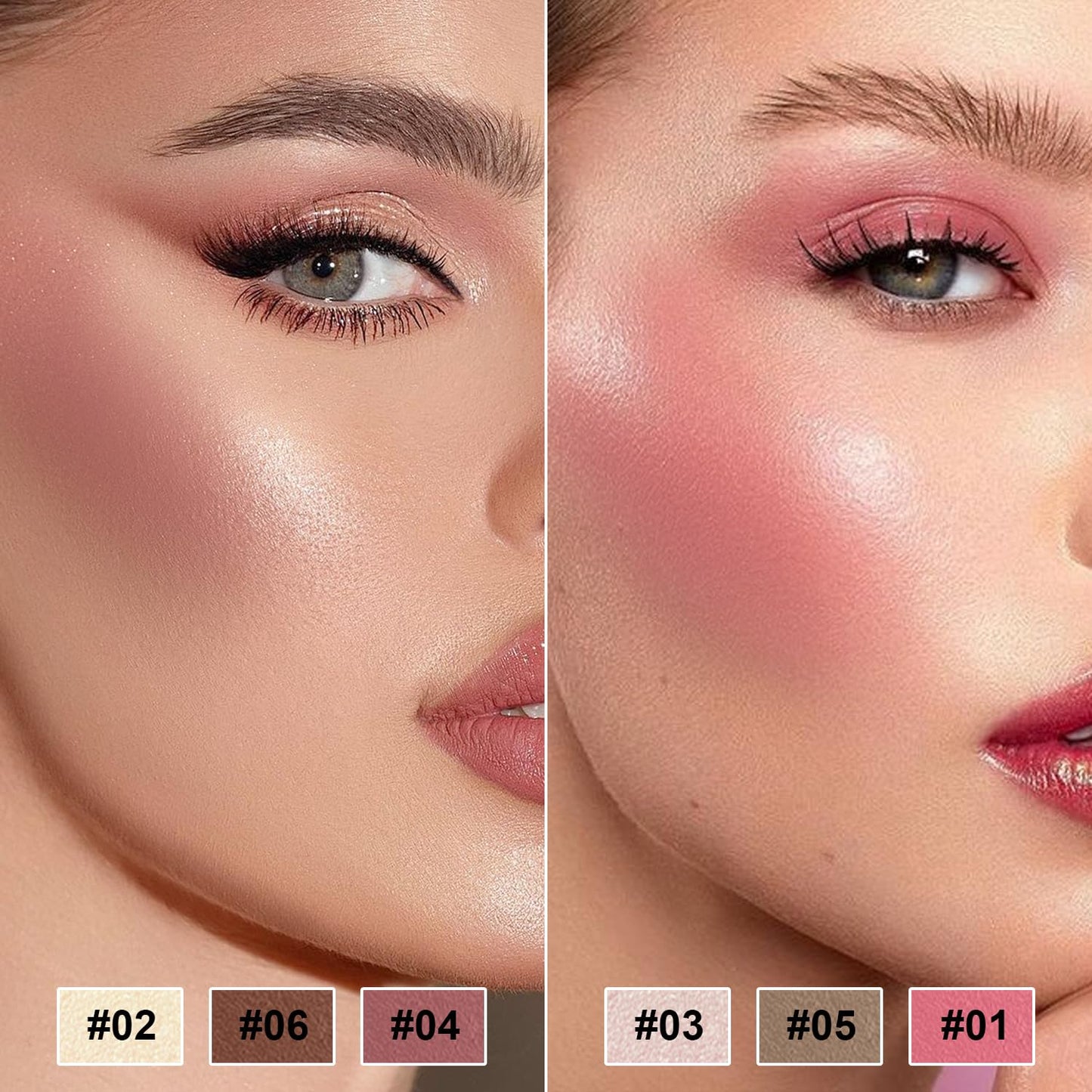 6 Colors Cream Contour Stick Makeup Contour Kit, Double-ended Cream Bronzer for Sculpt, Highlighter and Blush Stick Makeup Kit, Matte & Dewy Finish (SET A)