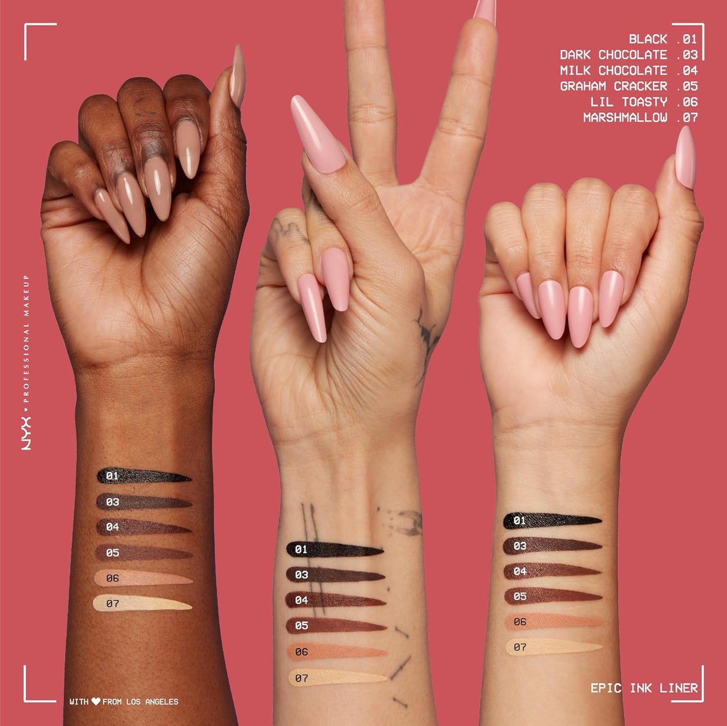 NYX PROFESSIONAL MAKEUP Epic Ink Liner, Waterproof Liquid Eyeliner with Vegan Formula - Dark Chocolate (Dark Brown Matte)