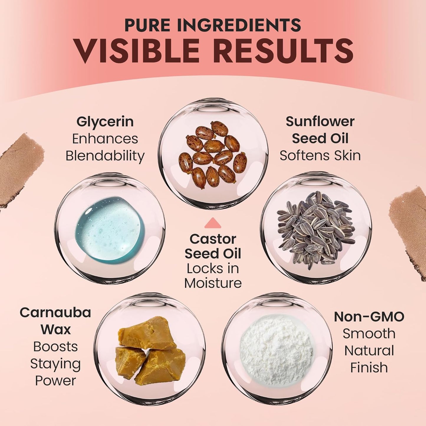 Organic Blush Tube, Amaretto - 100% Natural Vegan Cream Blush Sticks, Multi-Use Bronzer, & Highlighter for Lips, Cheeks & Eyes, Buildable Shimmer, Gluten-Free, Paraben-Free, Made in USA